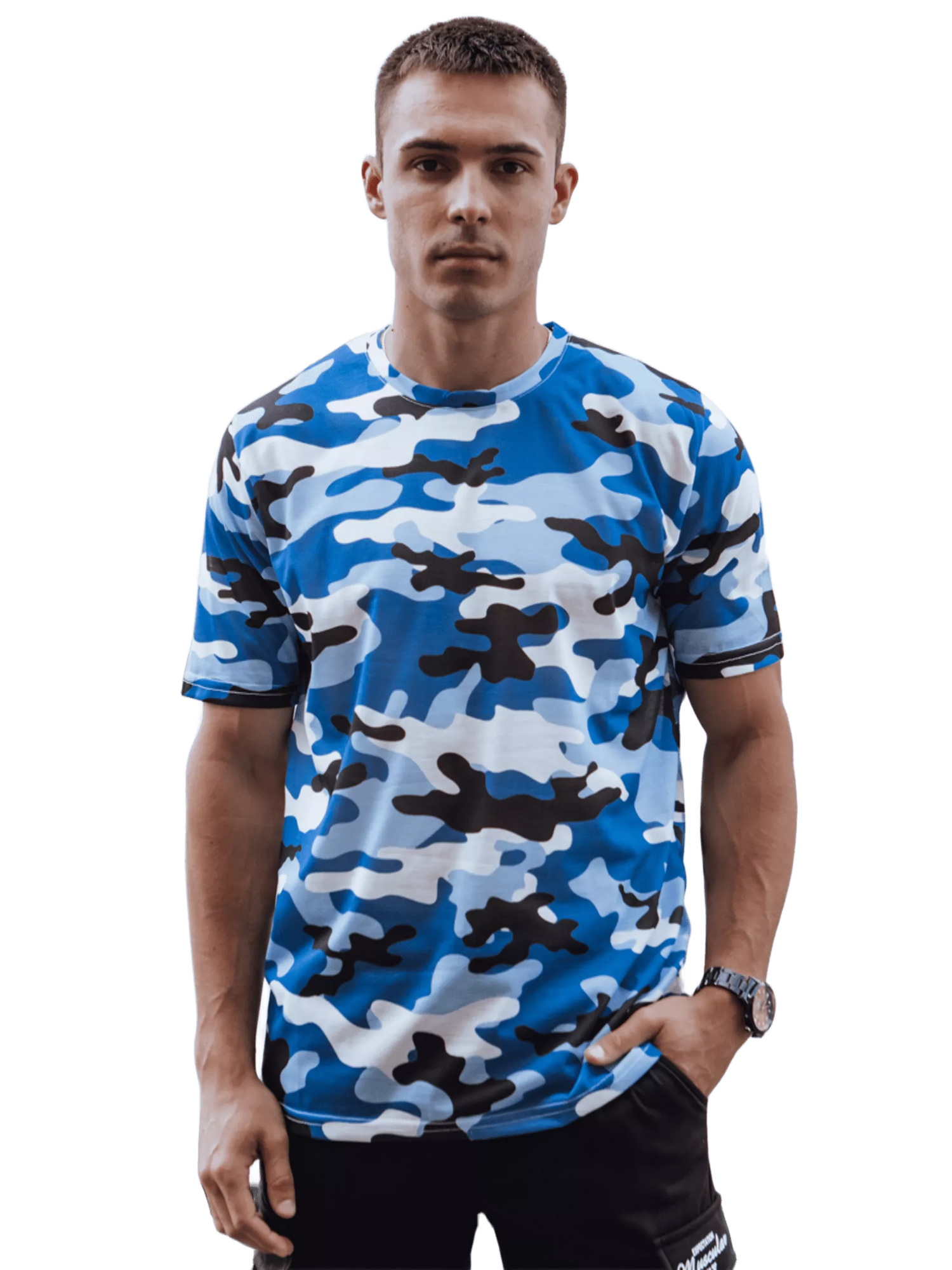 Light blue camouflage T-shirt Leniks