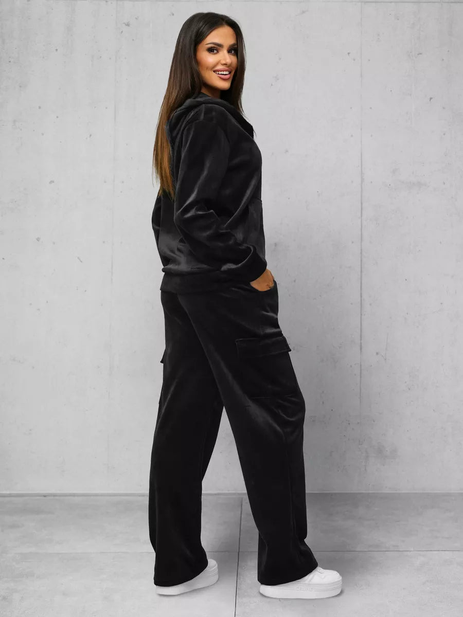 Women's black velour set Alin