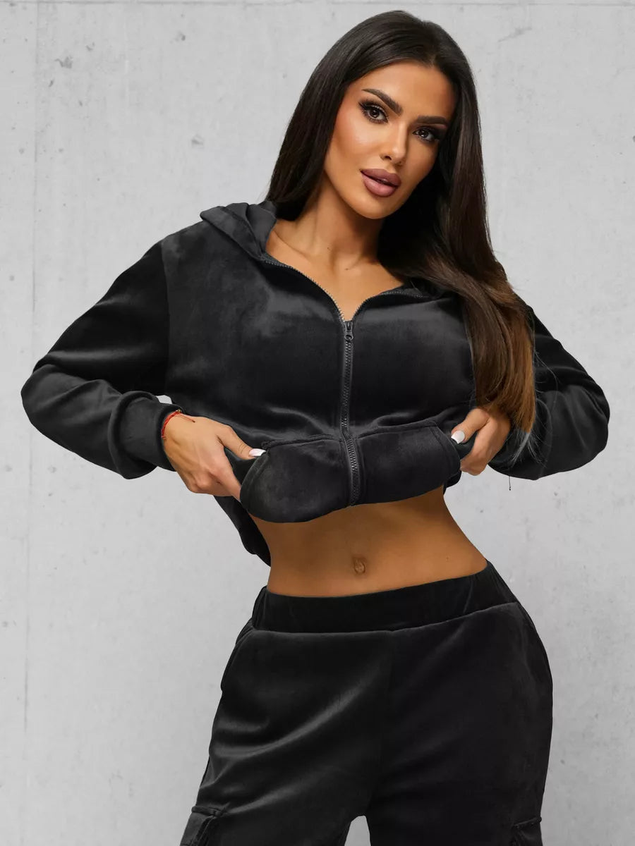 Women's black velour set Alin