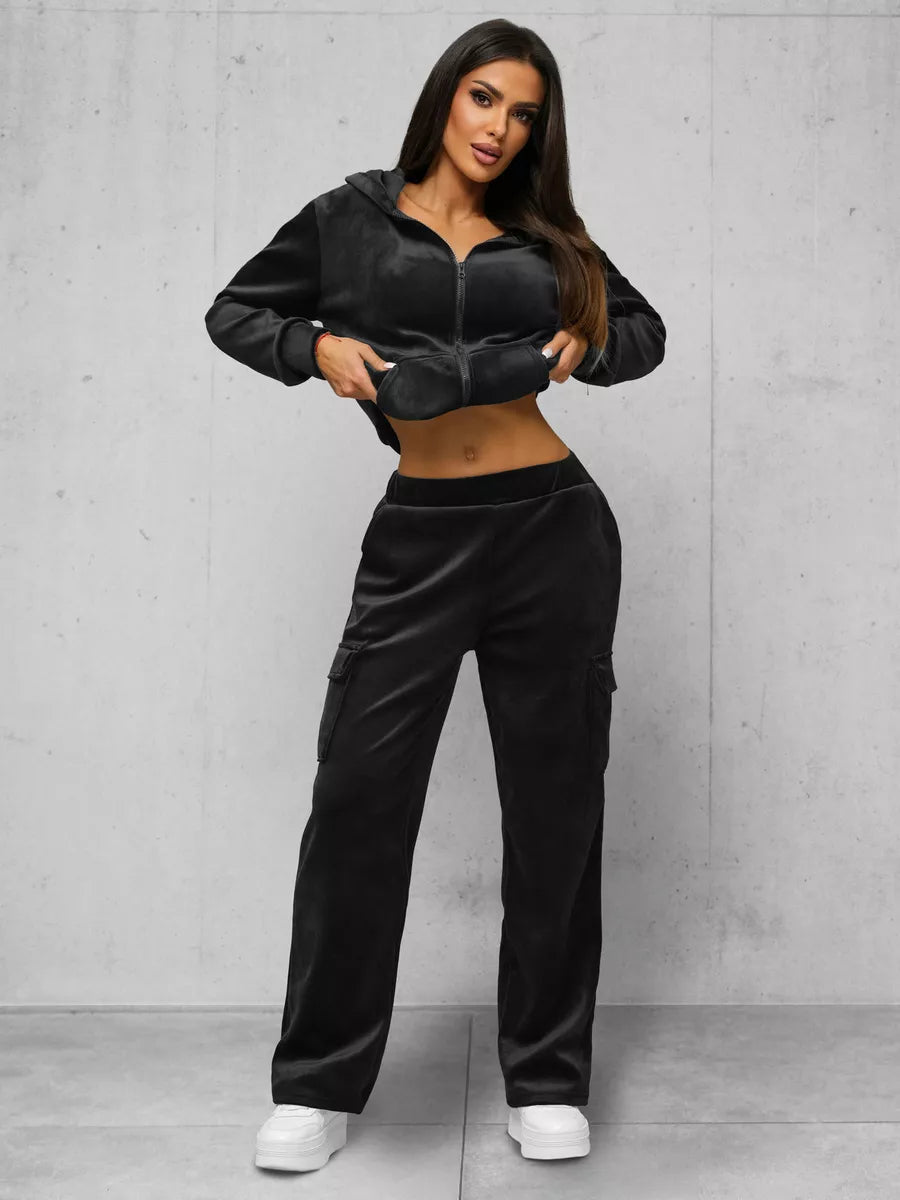 Women's black velour set Alin