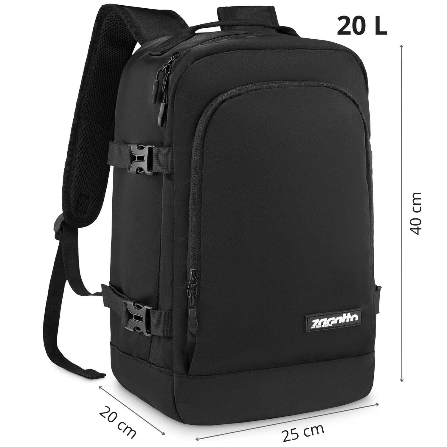 Black Aviator travel backpack for airplanes