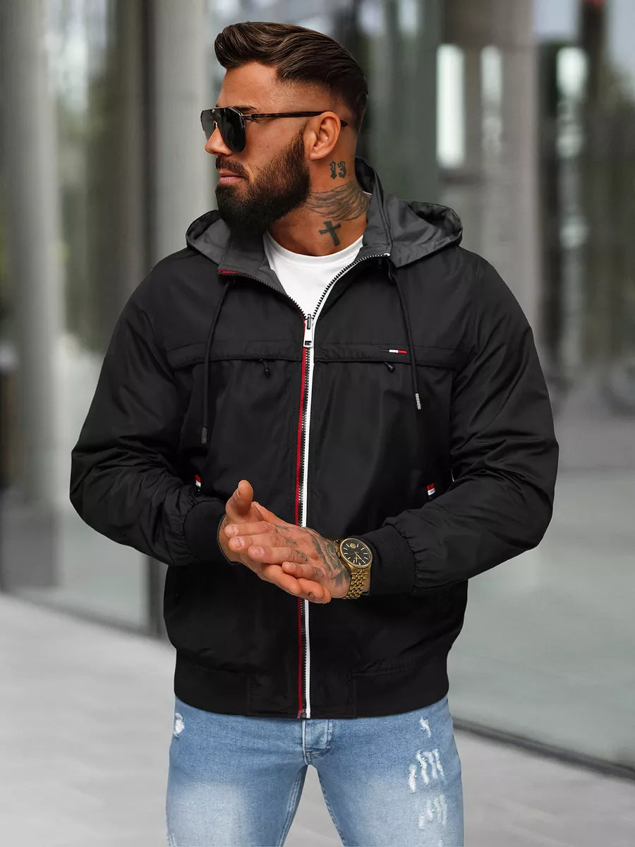 Black jacket with hood Kemir