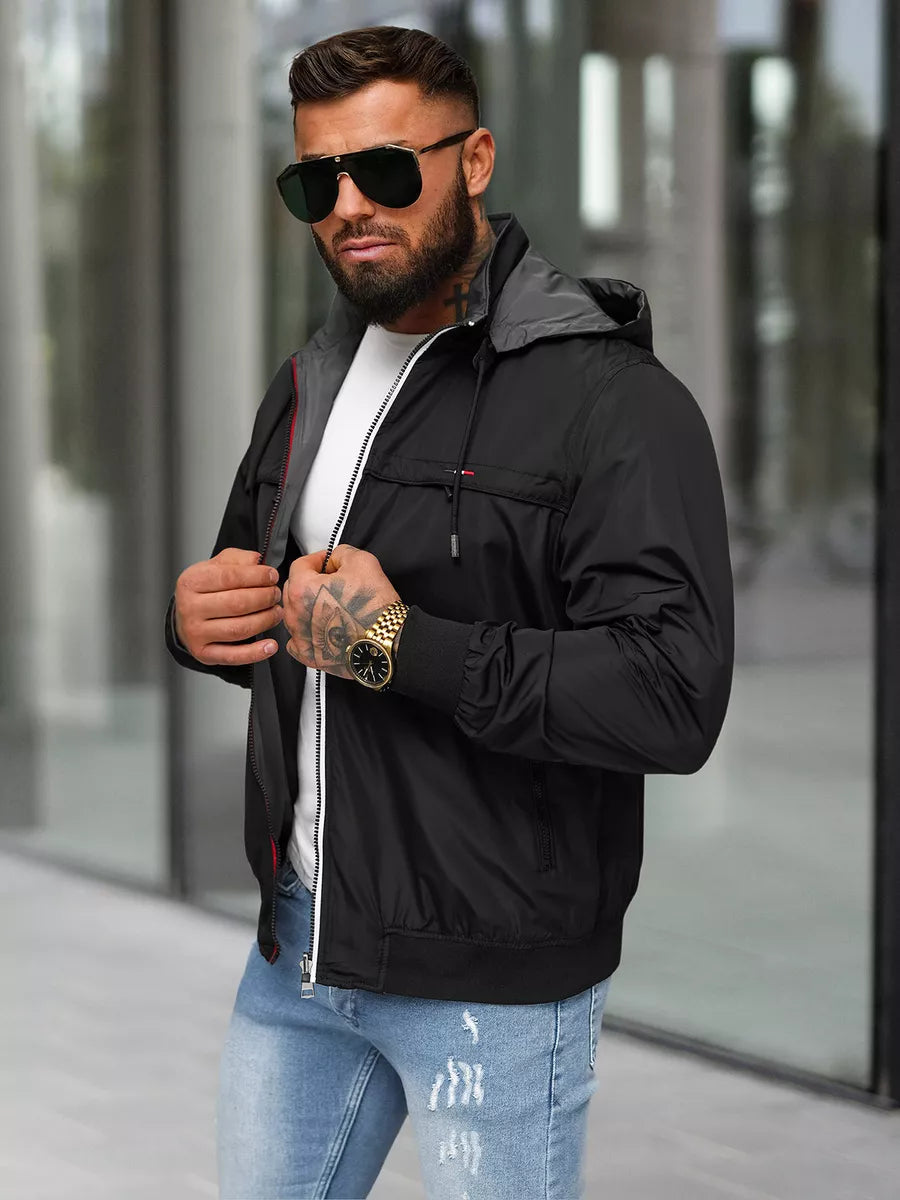 Black jacket with hood Kemir