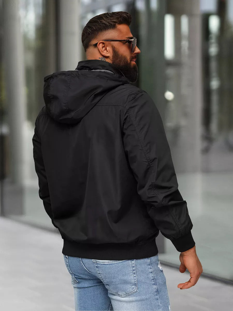 Black jacket with hood Kemir