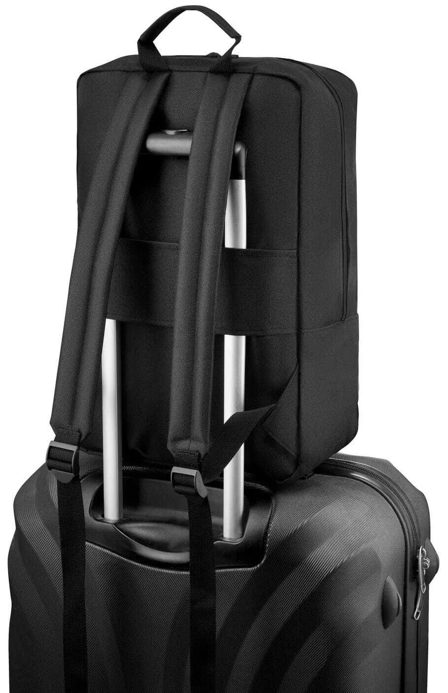 Black travel airplane backpack Nanor