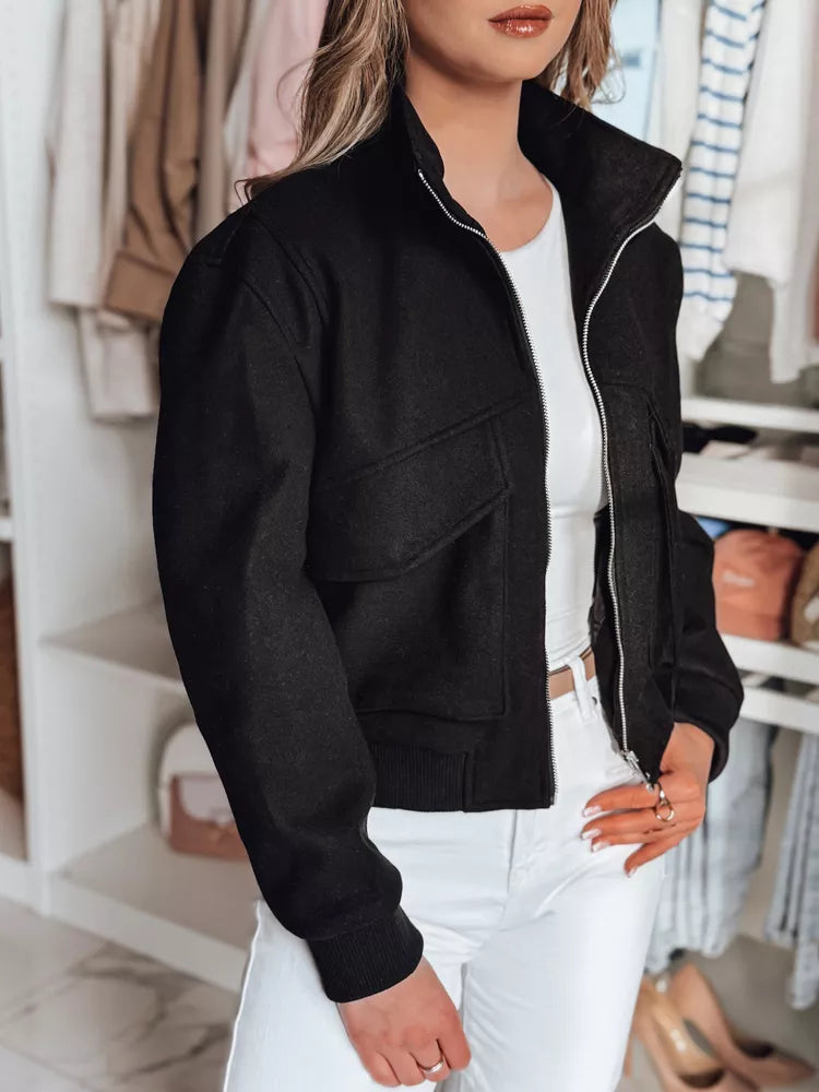Black women's oversized bomber jacket Milina