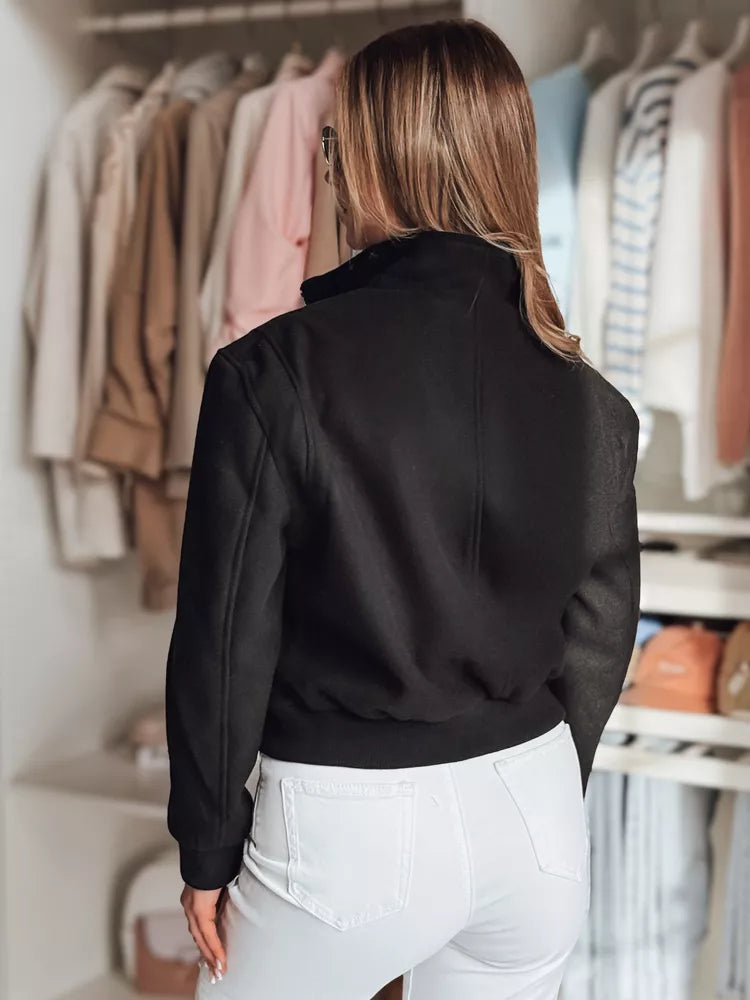 Black women's oversized bomber jacket Milina