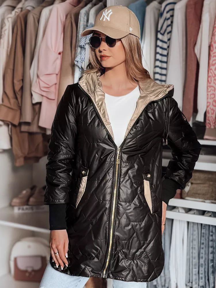 Black women's quilted jacket Livi