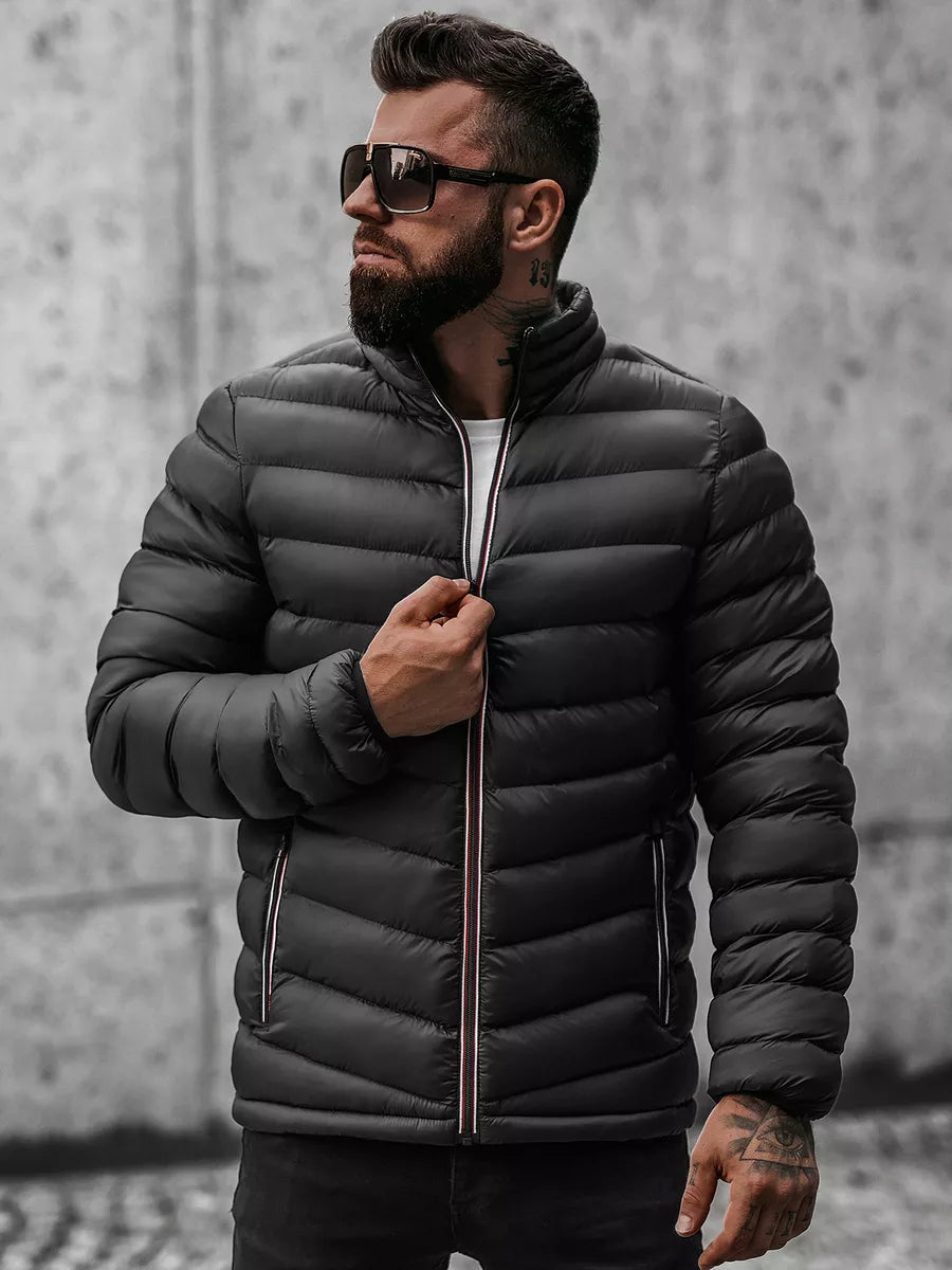Black quilted men's jacket Omir
