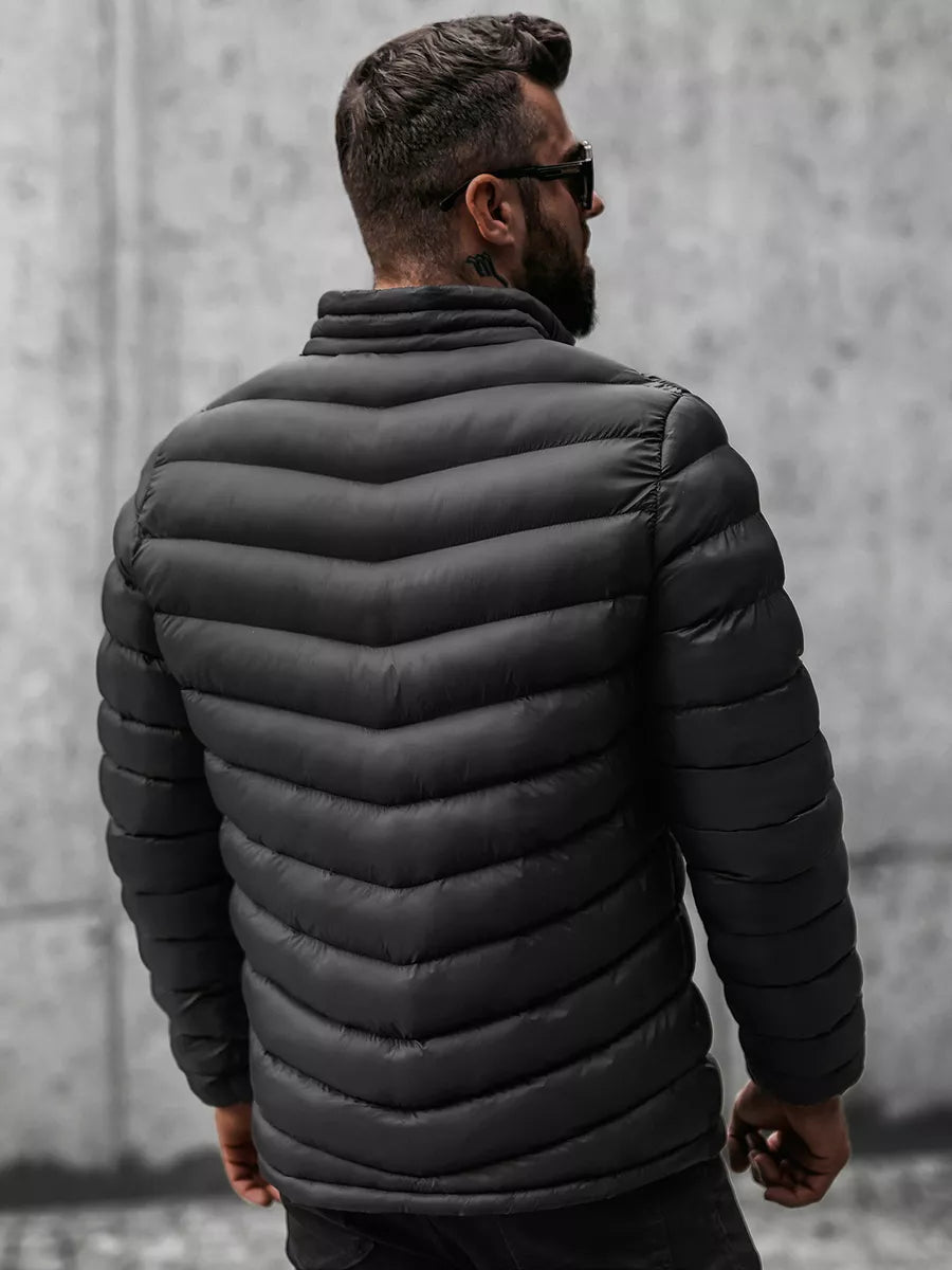 Black quilted men's jacket Omir
