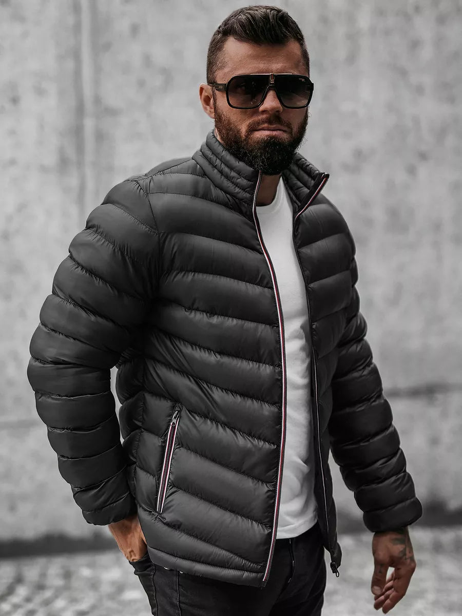 Black quilted men's jacket Omir