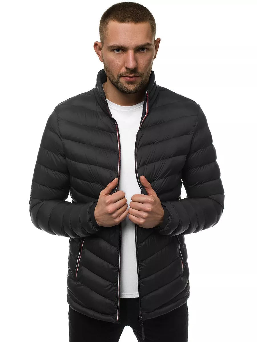 Black quilted men's jacket Omir