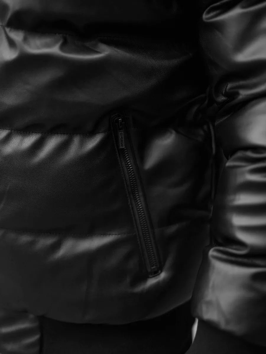 Black quilted men's jacket Rotir