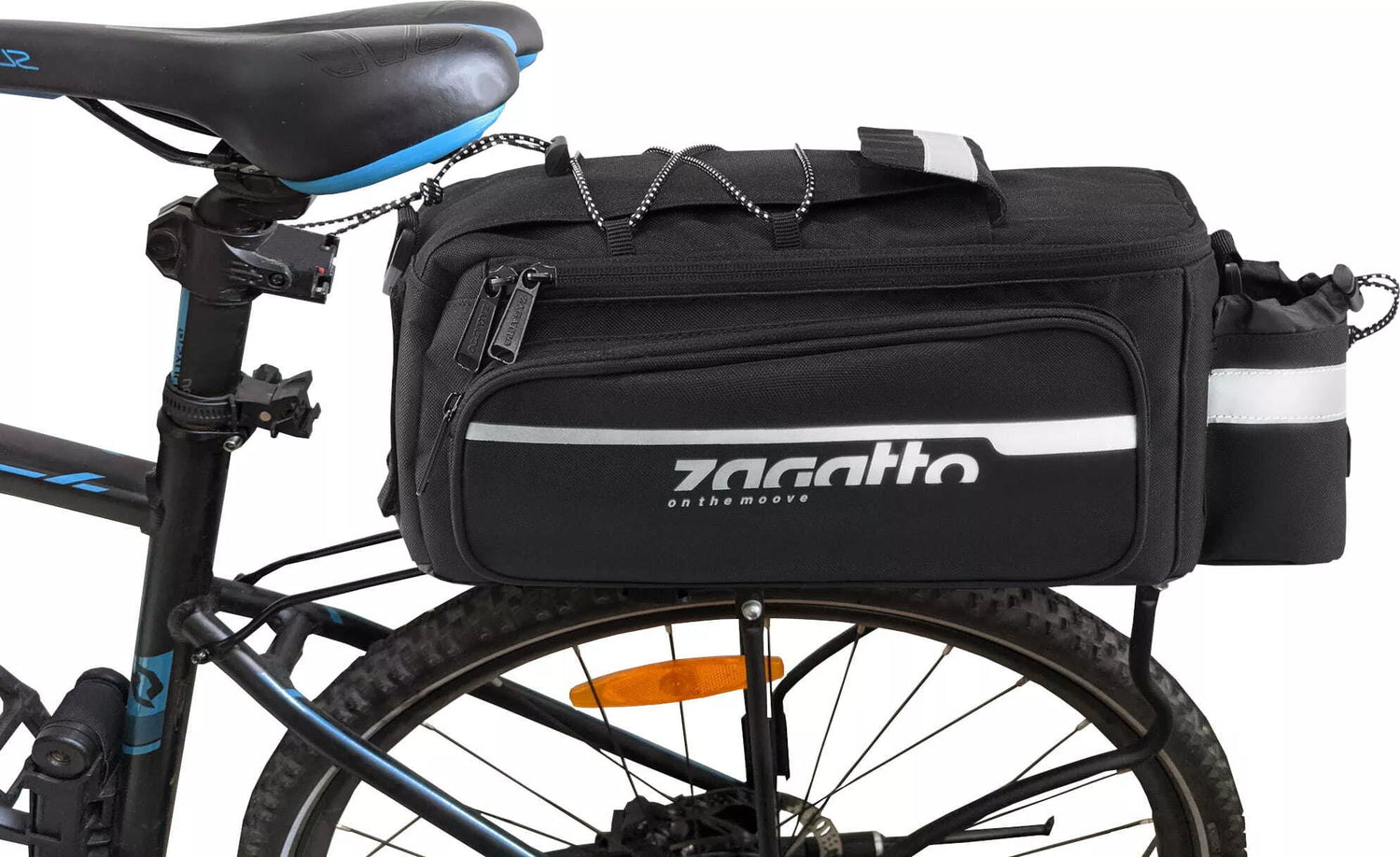 Black bag attaches to Tera bicycle