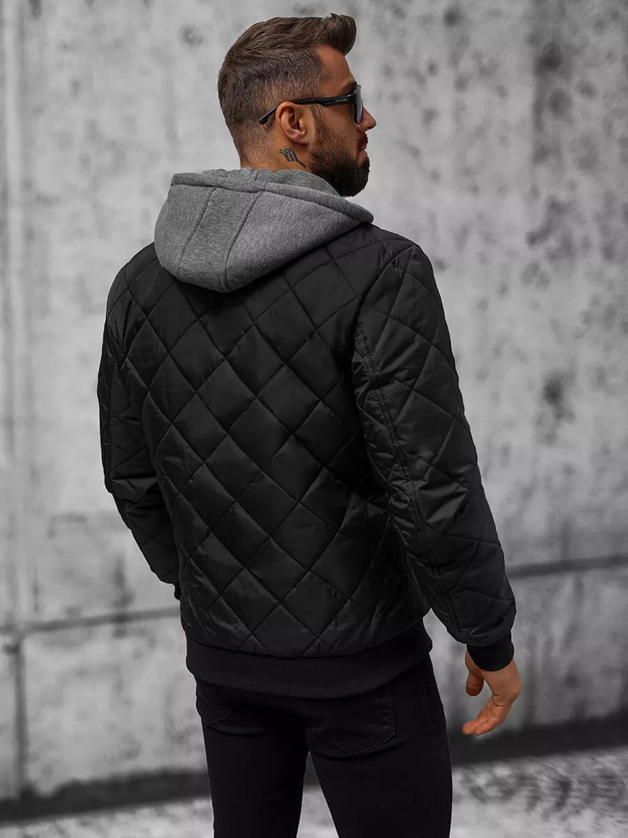 Black men's jacket with hood Lator