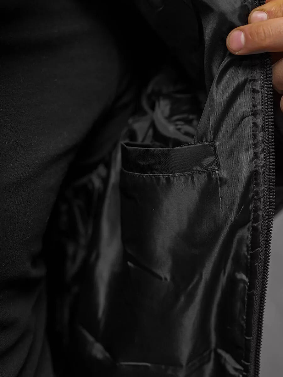 Black men's jacket with hood Lator