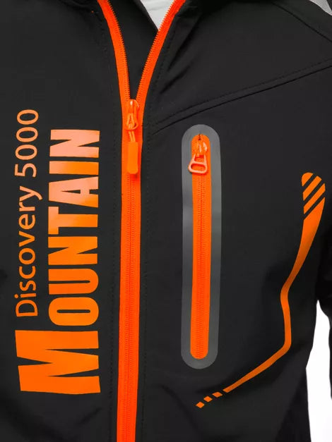 Black men's jacket with orange details Ero