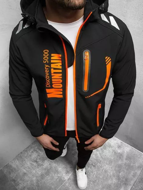 Black men's jacket with orange details Ero