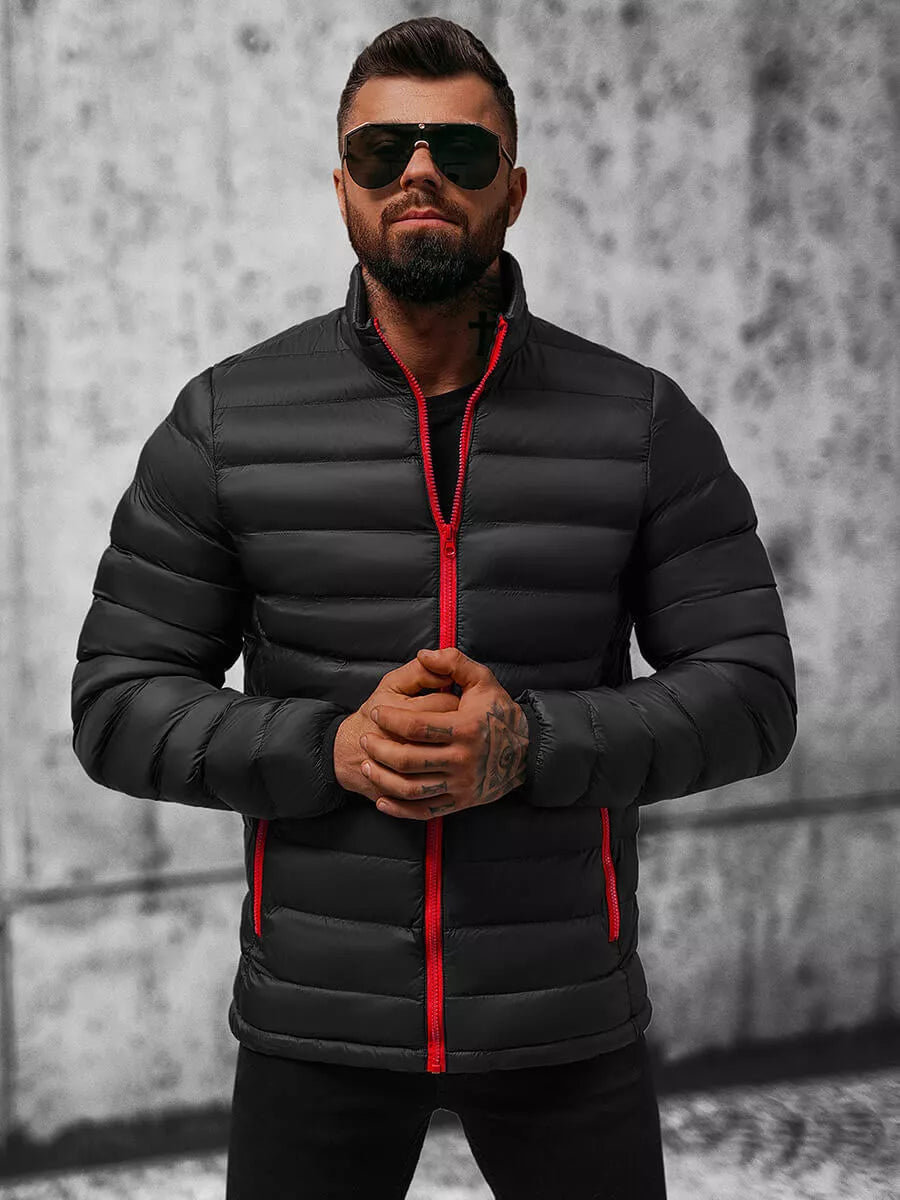 Black with red zipper men's spring - autumn jacket Monit