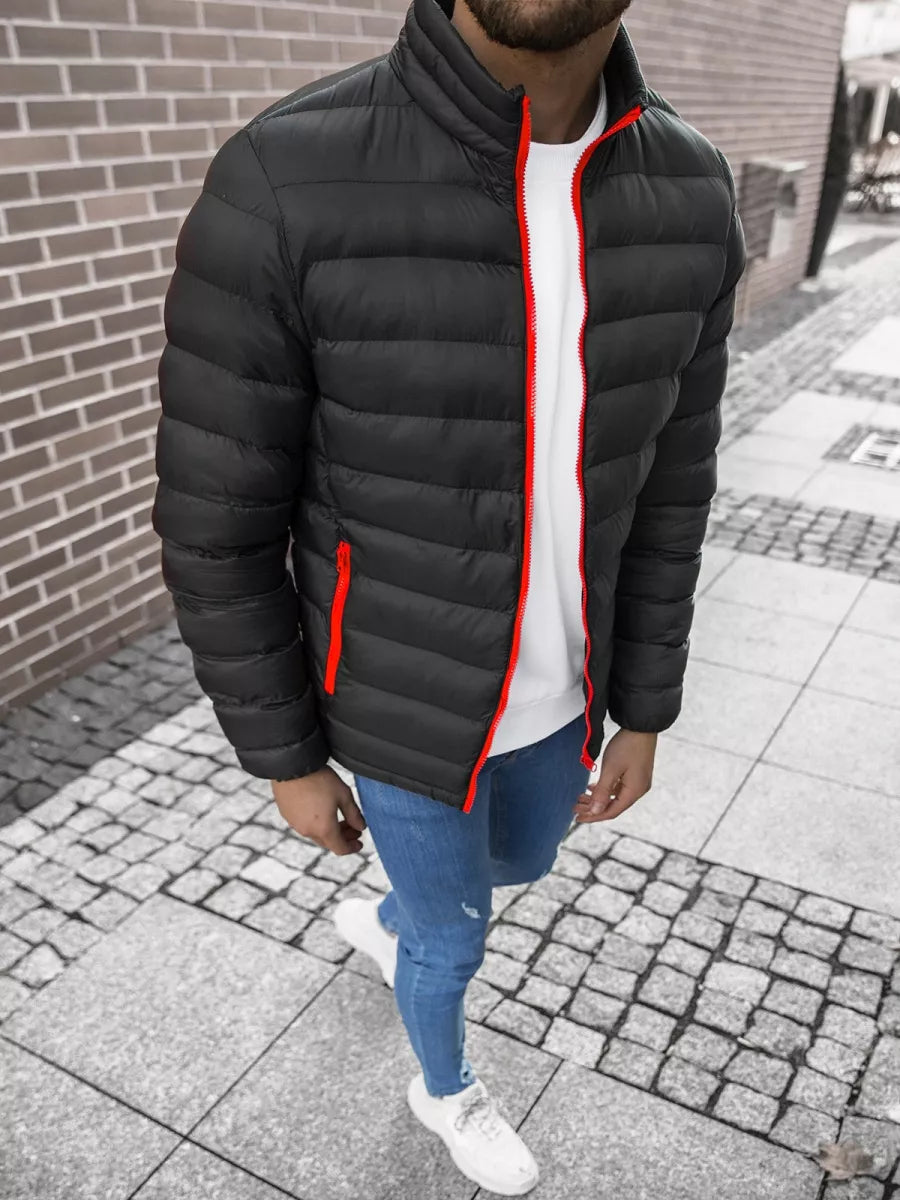 Black with red zipper men's spring - autumn jacket Monit