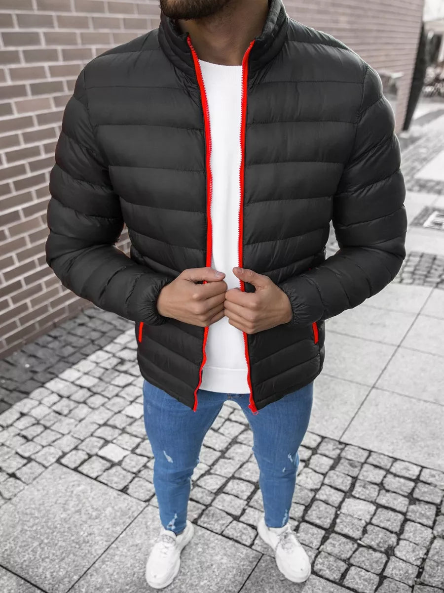 Black with red zipper men's spring - autumn jacket Monit