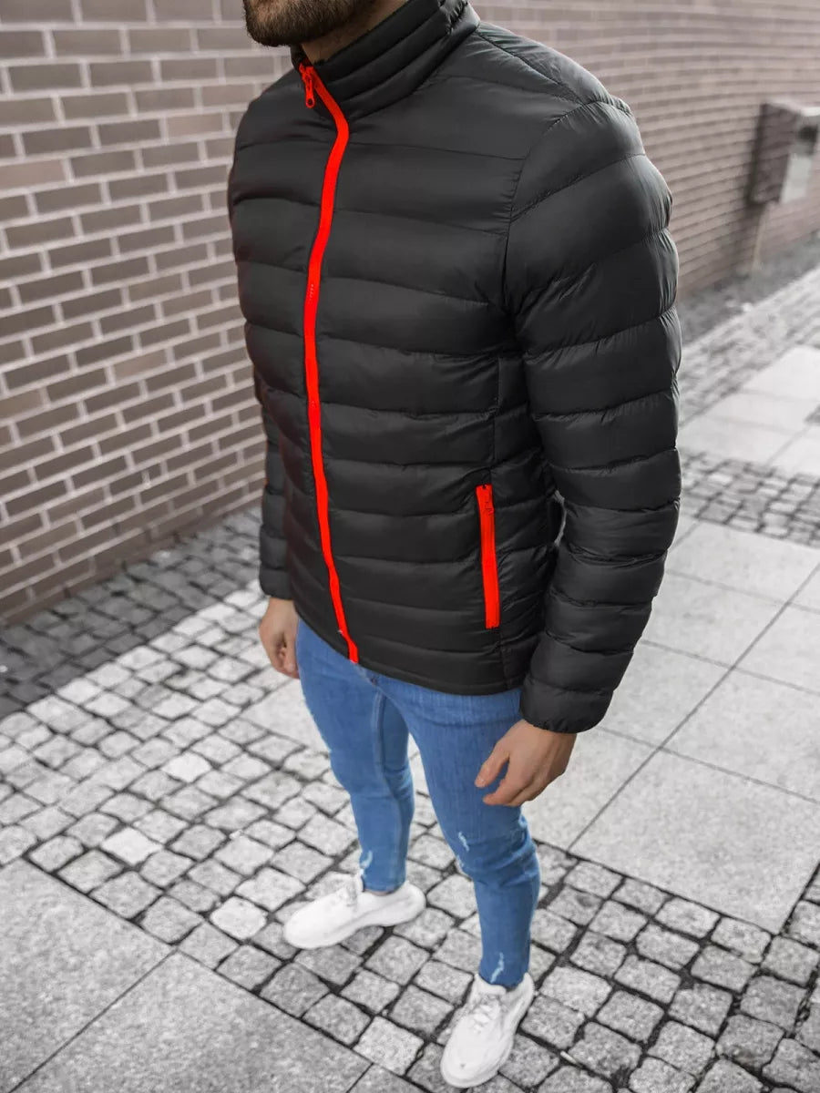Black with red zipper men's spring - autumn jacket Monit