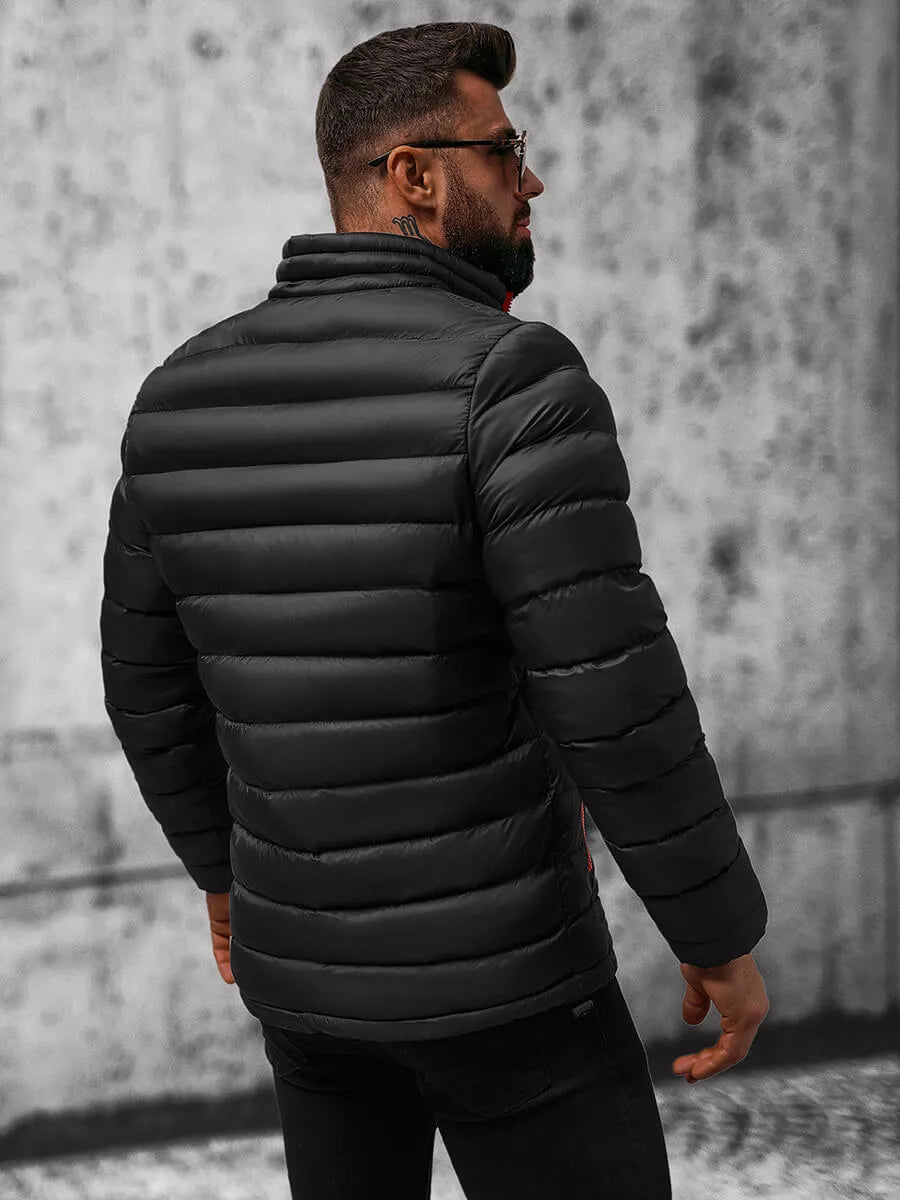 Black with red zipper men's spring - autumn jacket Monit