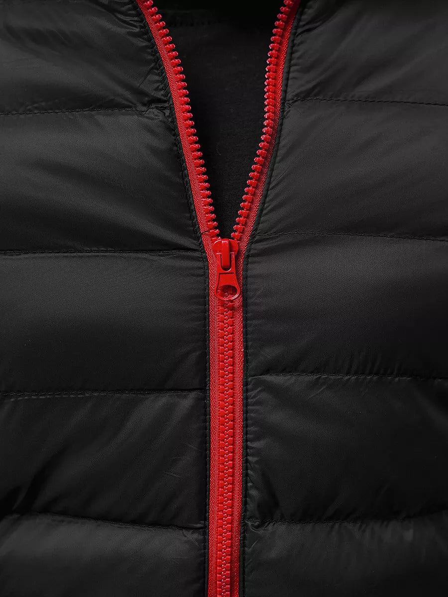 Black with red zipper men's spring - autumn jacket Monit