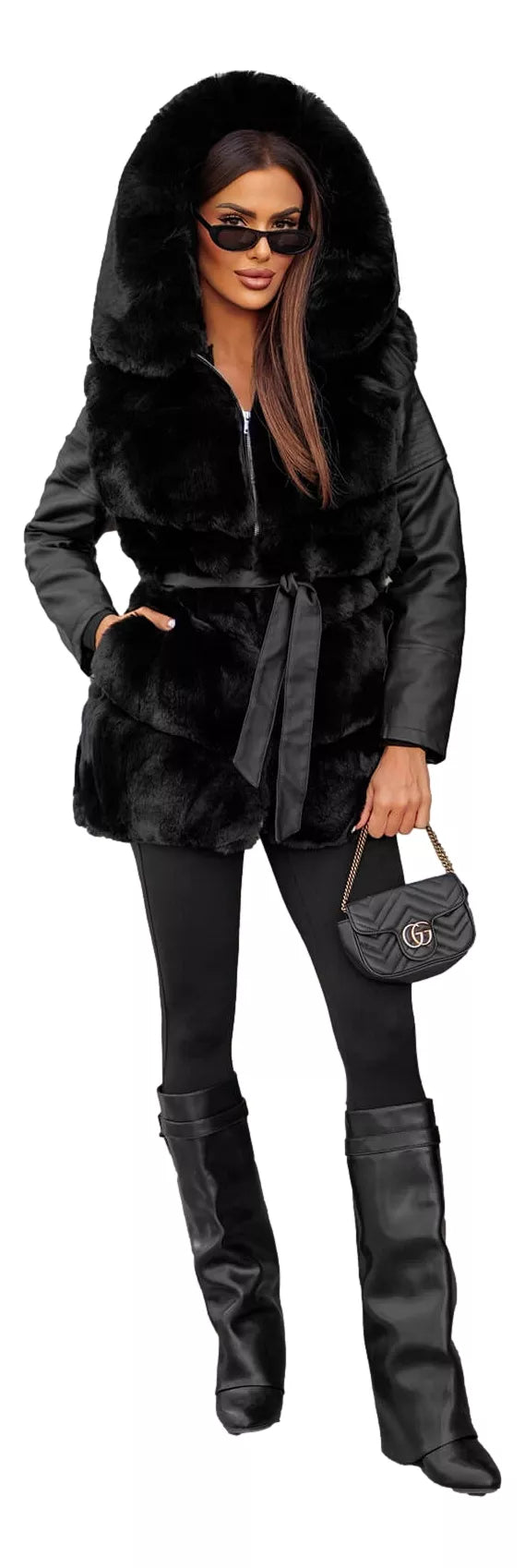 Black winter women's jacket Adel