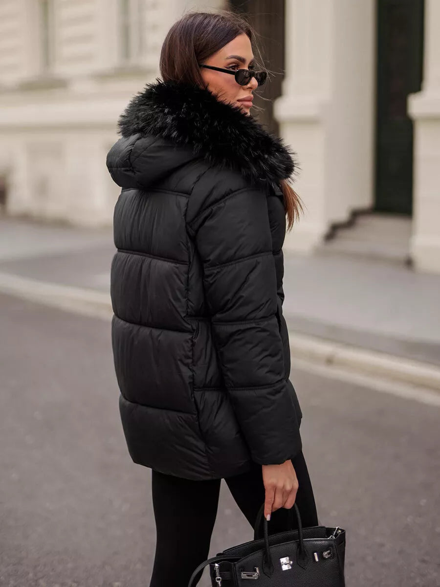 Black winter women's jacket Star