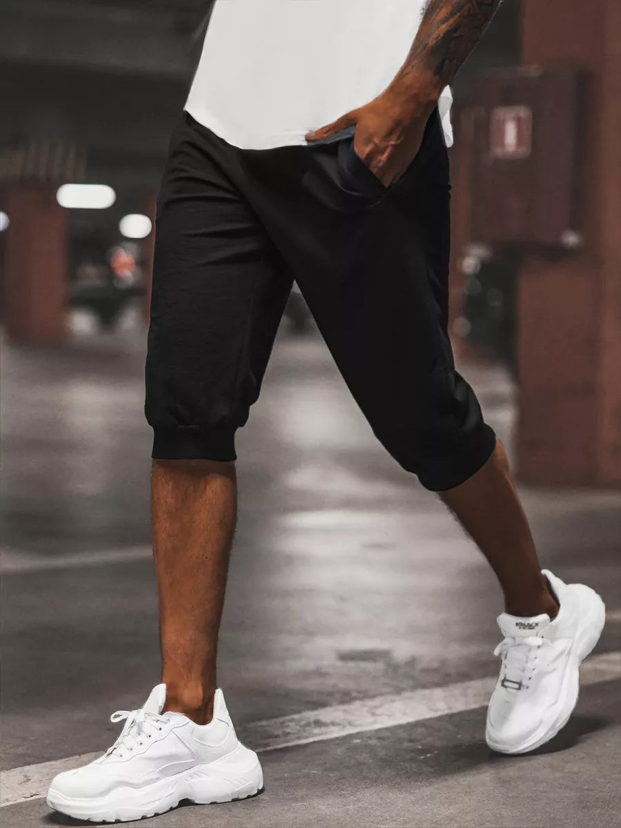 Black sports shorts for men Losil