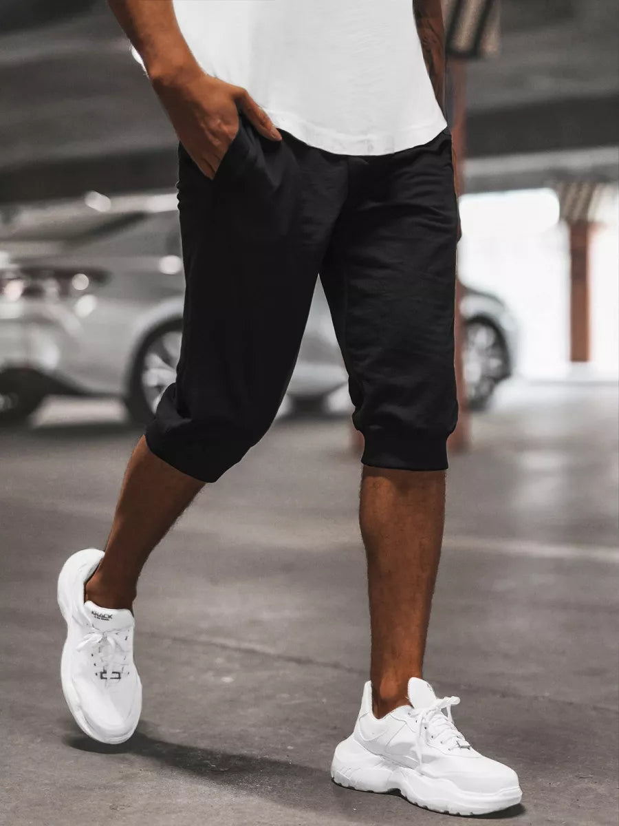 Black sports shorts for men Losil