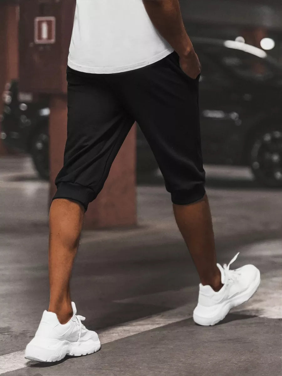 Black sports shorts for men Losil