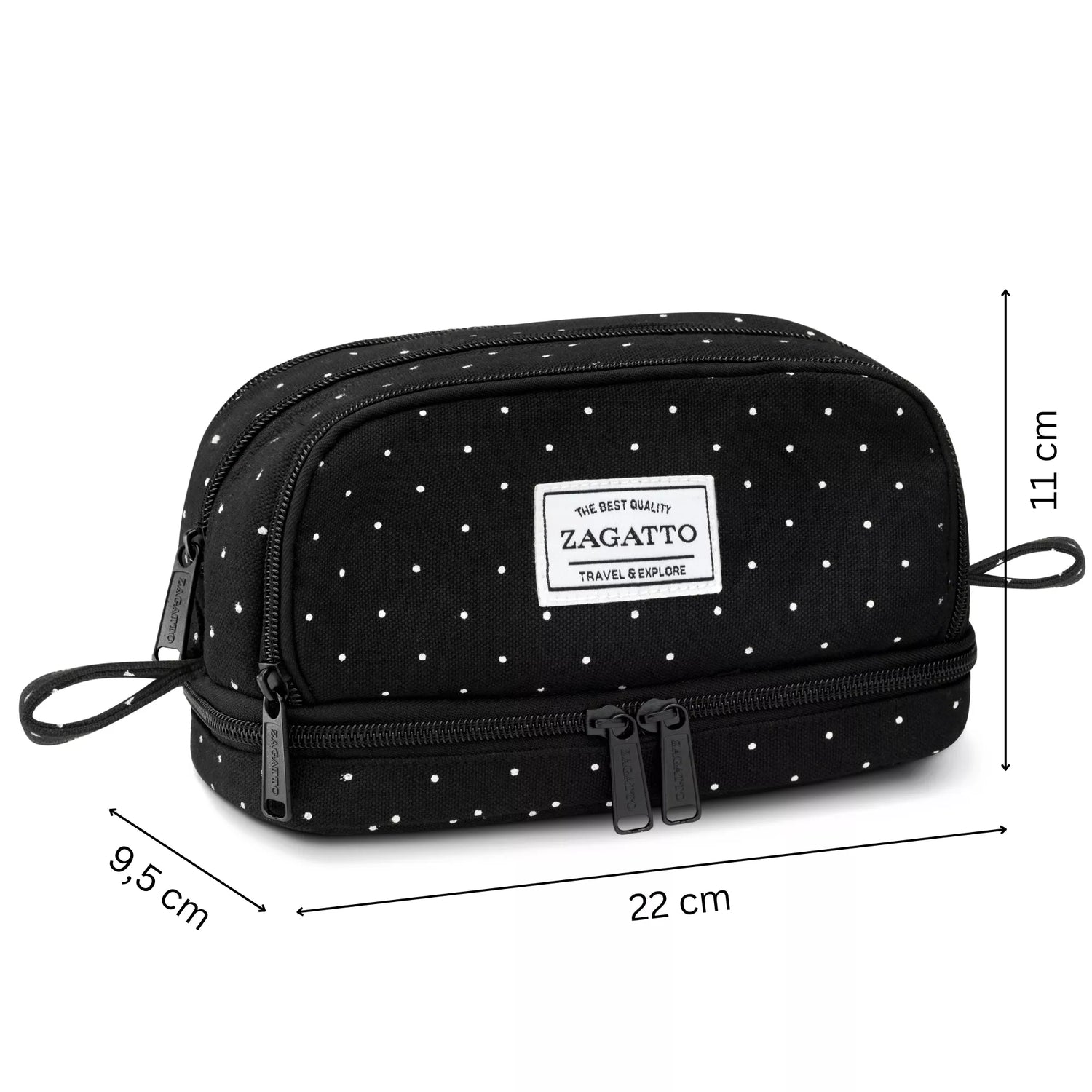Black with white dots pencil case Mast