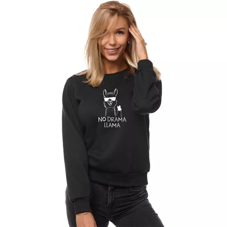 Black women's hoodie No drama Llama