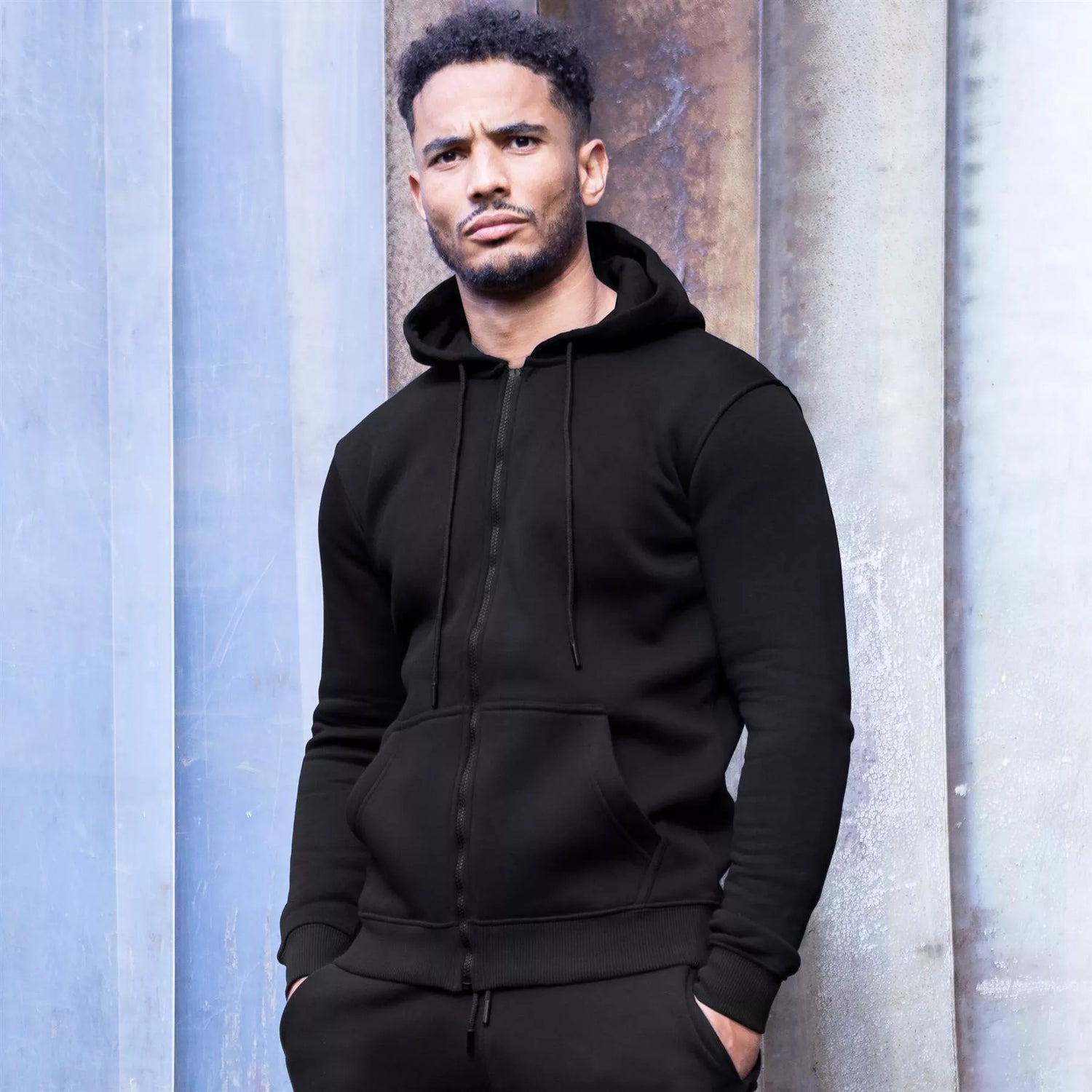 Men's black zip-up tracksuit Jake