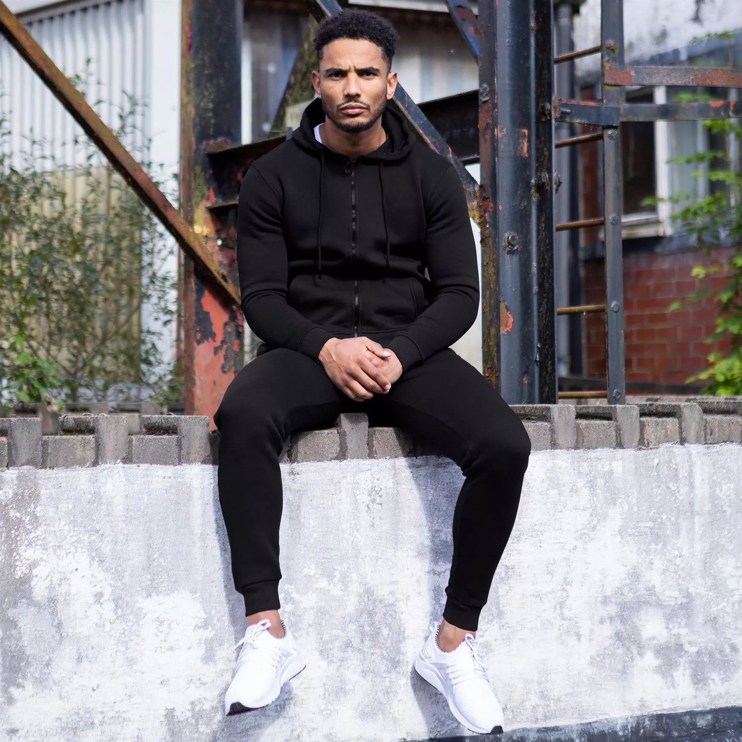 Men's black zip-up tracksuit Jake