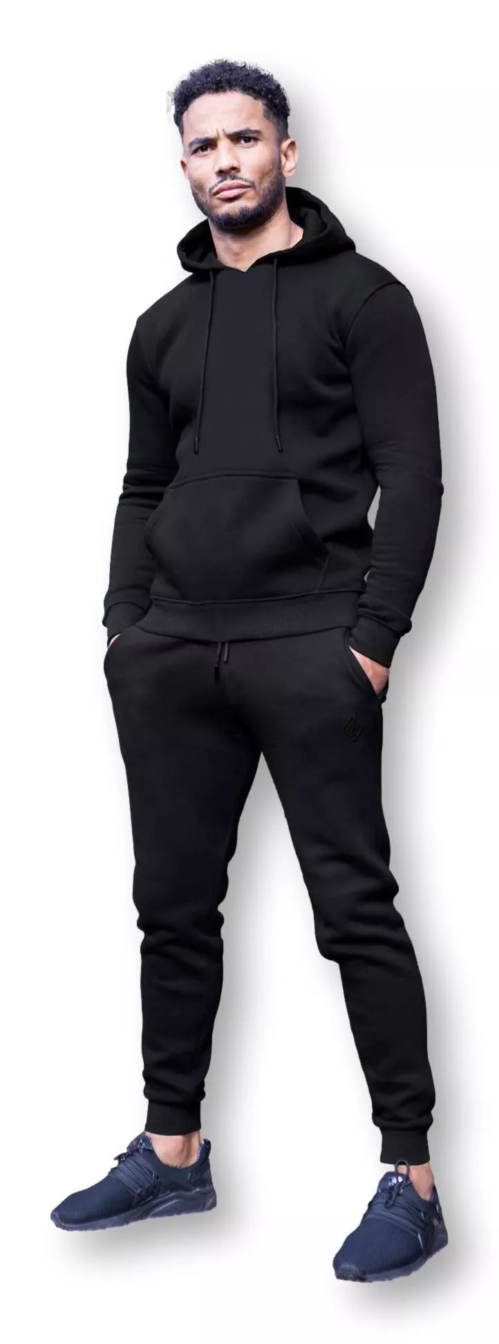Men's black hooded tracksuit Take