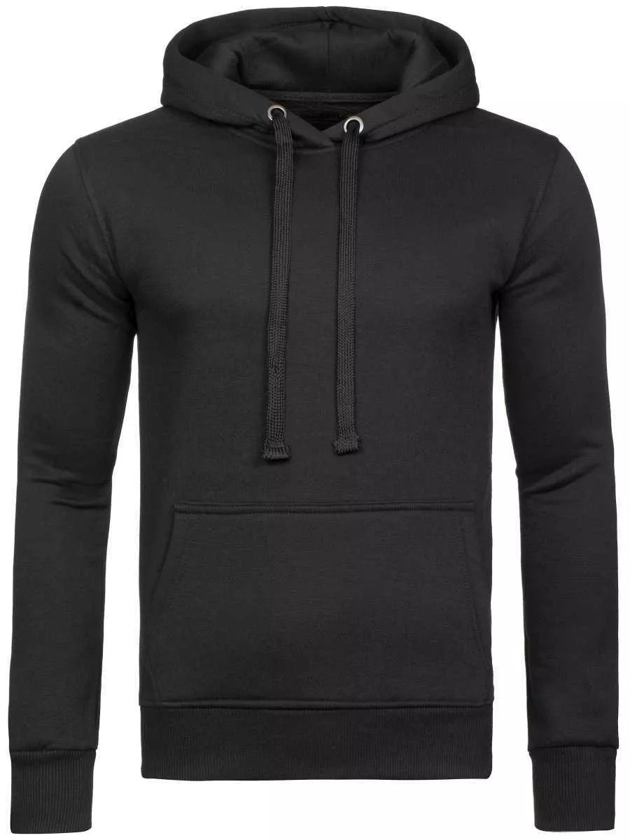 Black men's sweatshirt with hood Buvoli