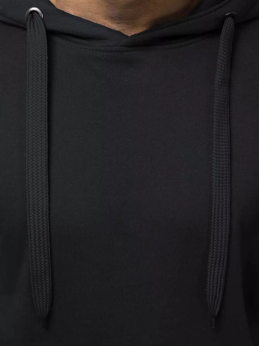 Black men's sweatshirt with hood Buvoli