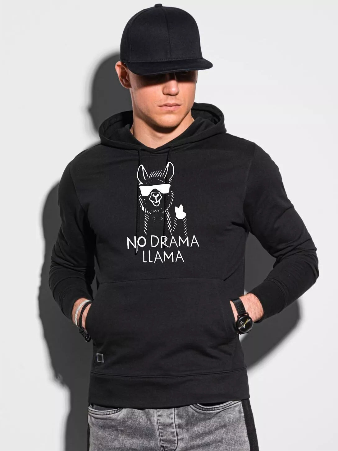 Black hoodie No drama Llama 