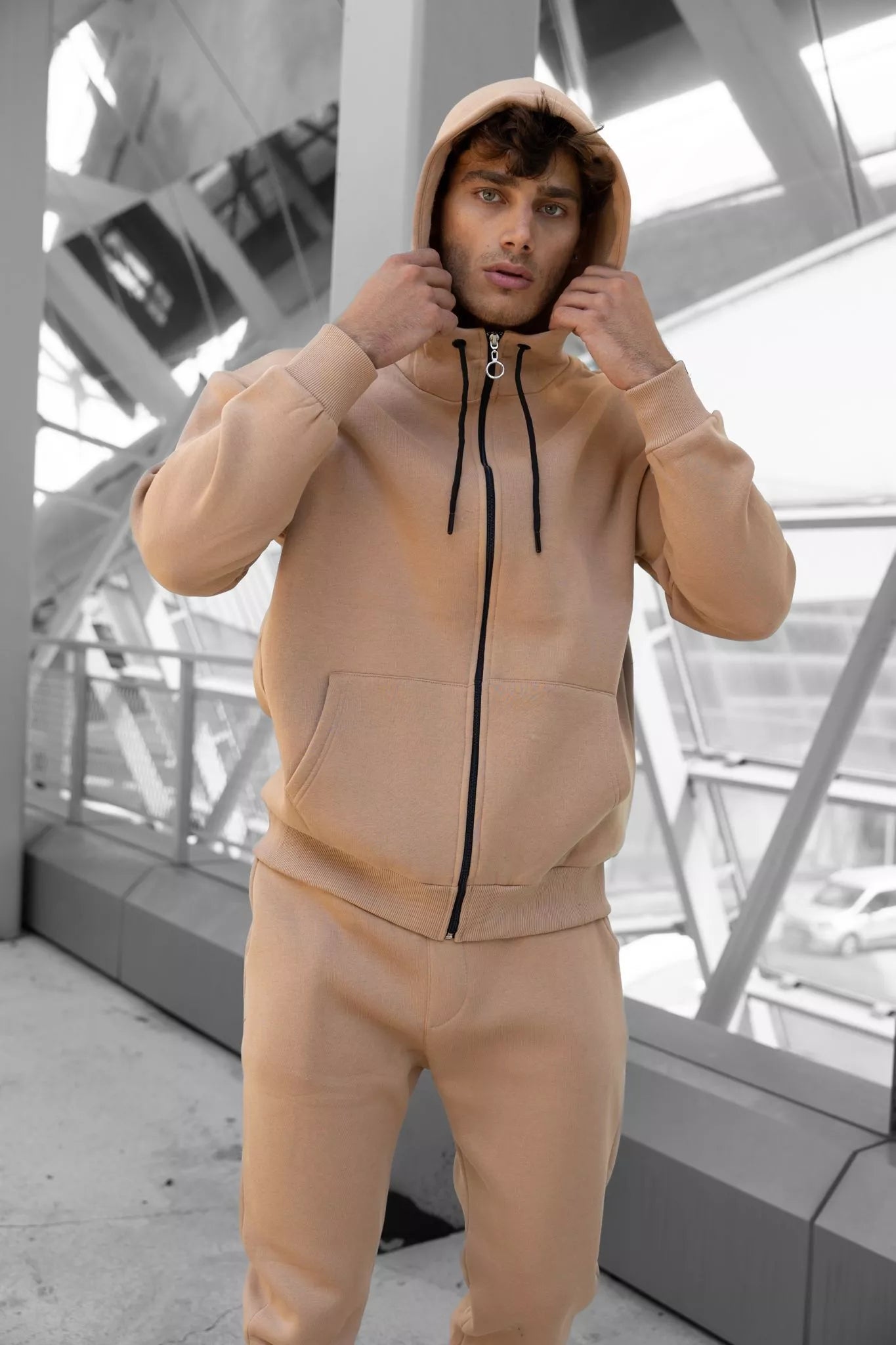 Light brown hooded Zipos set.