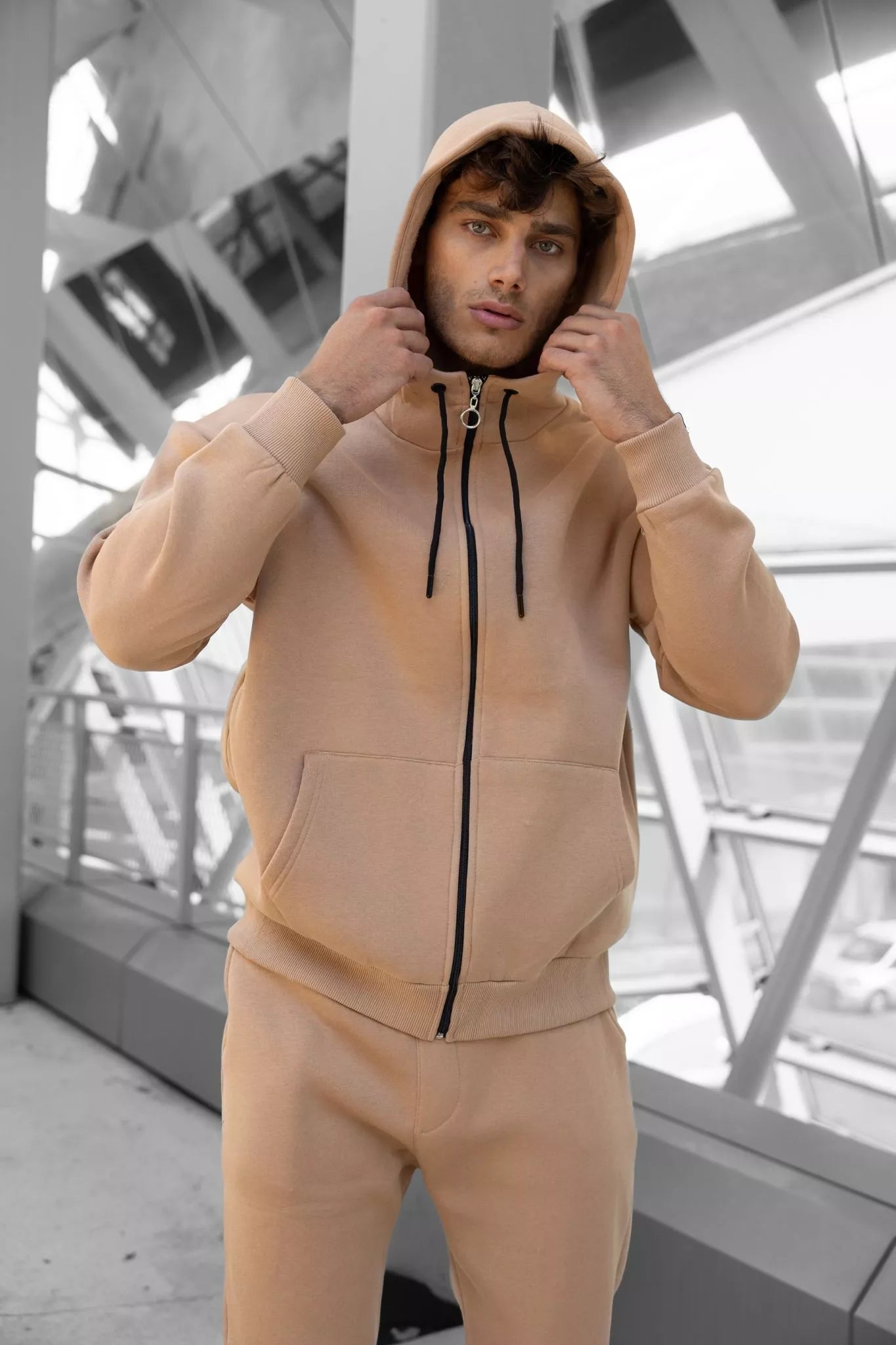 Light brown hooded Zipos set.
