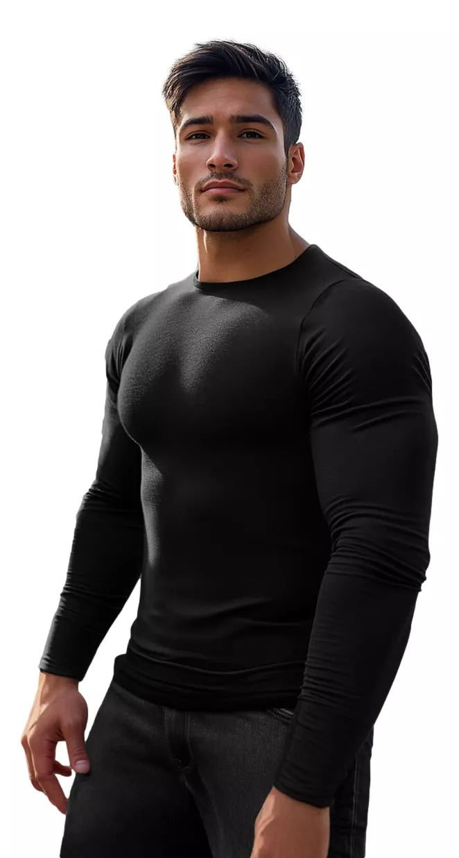 Men's black long-sleeved shirt Jamat