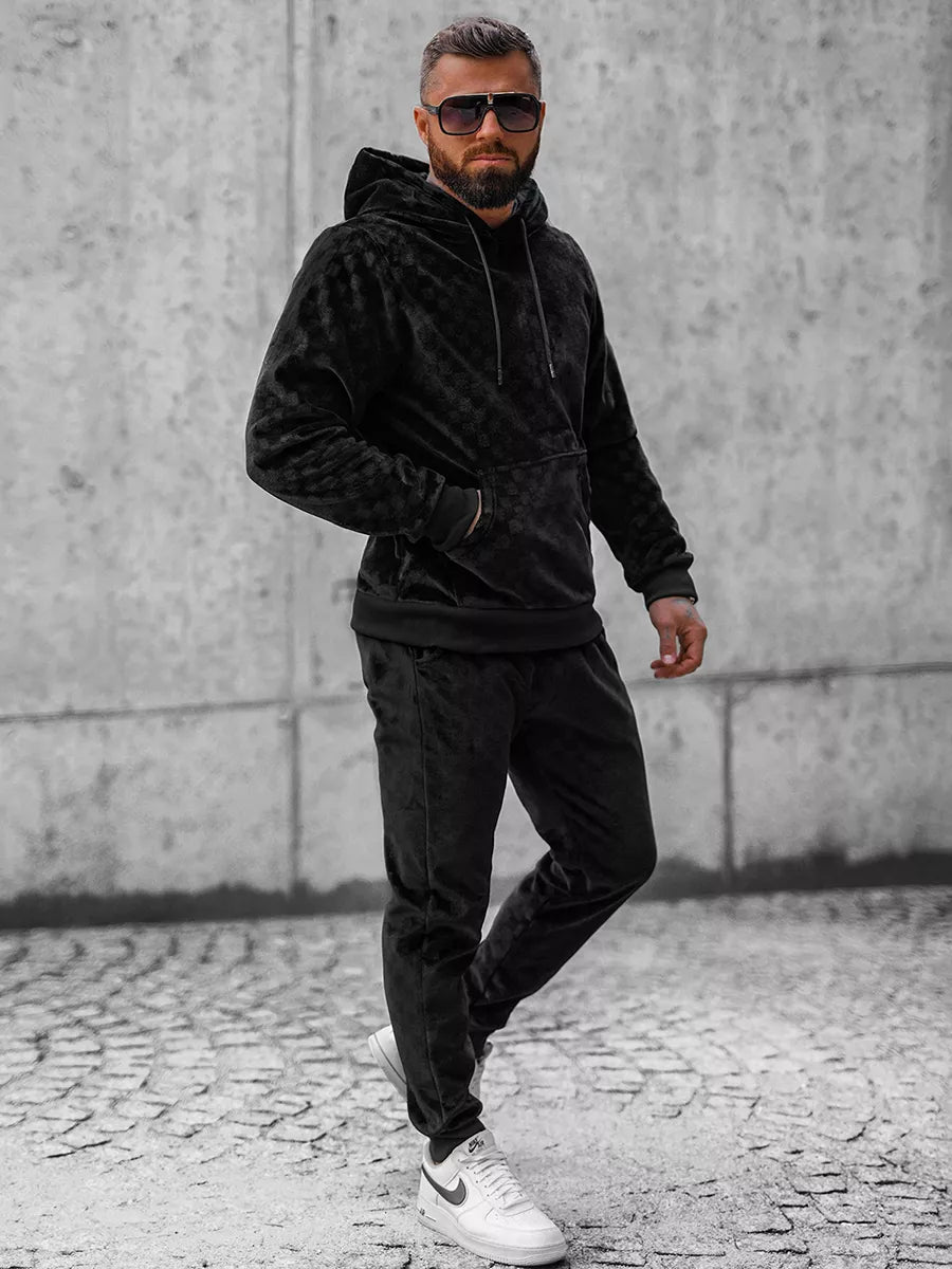 Black men's tracksuit Slit