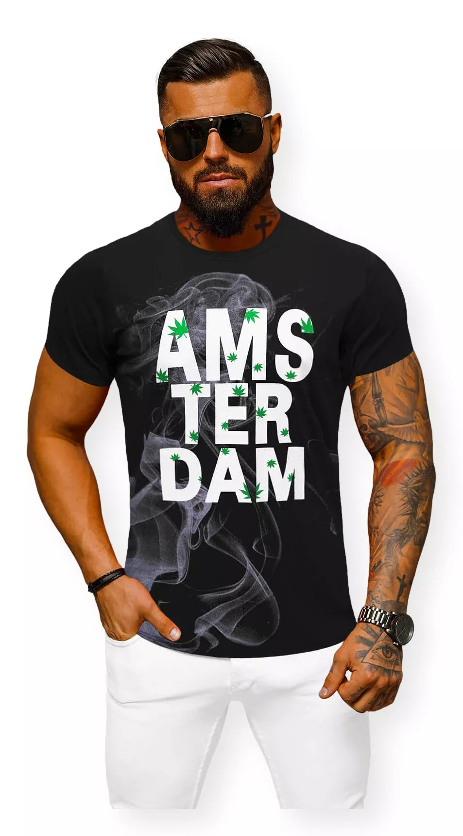 Black men's T-shirt Amsterdam