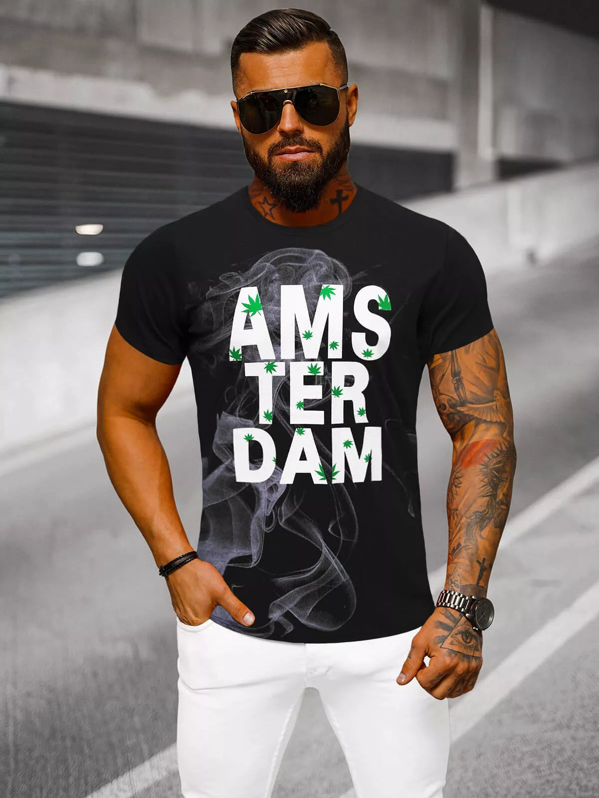 Black men's T-shirt Amsterdam
