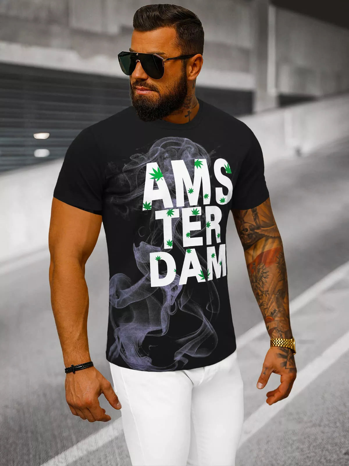Black men's T-shirt Amsterdam