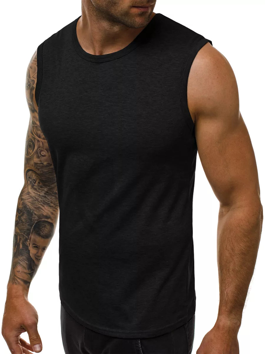 Sleeveless black men's T-shirt Look