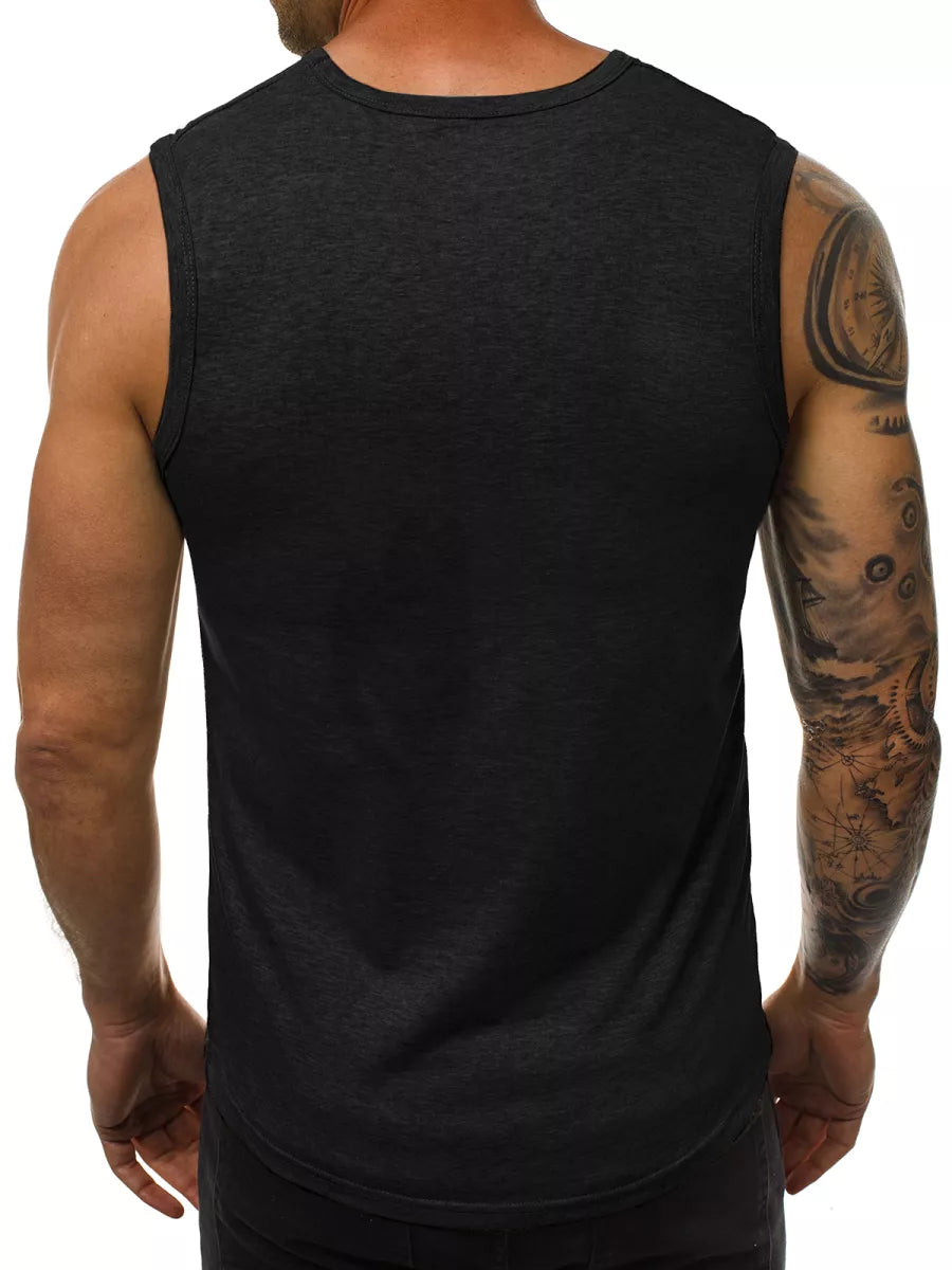 Sleeveless black men's T-shirt Look